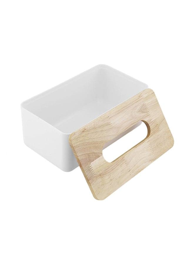Rectangular Tissue Box White/Brown 23x13x10centimeter