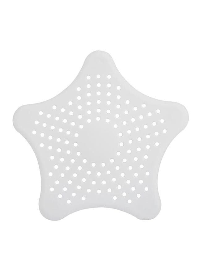 Rubber Hair Catching Drain Stopper White 15.5x15.5cm