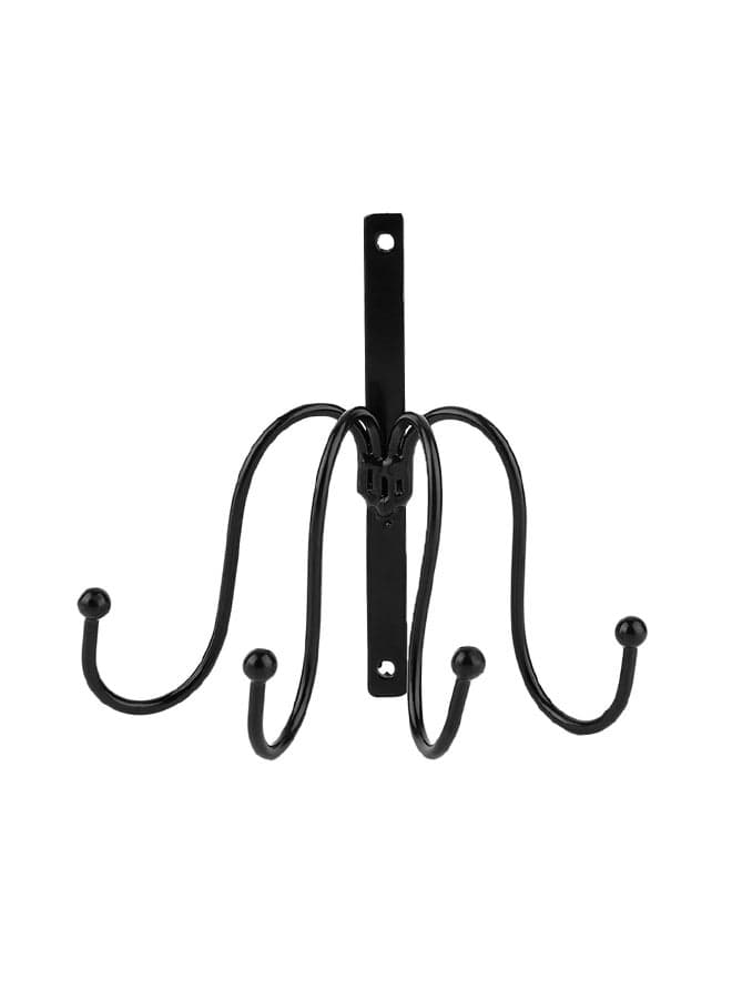 Bathroom Robe Hook Wall Hanger Black 15.5x6x14cm