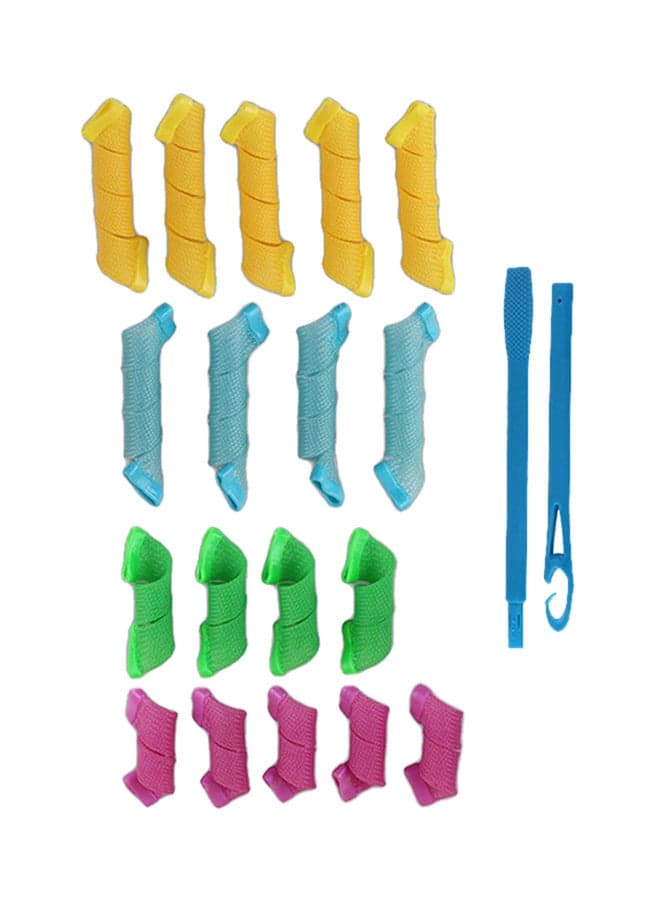 20-Piece Magic Curler Set Pink/Green/Blue