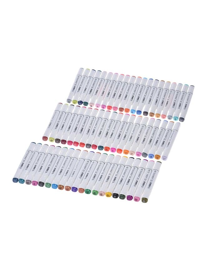 60-Piece Dual Tip Marker Pen Blue/Green/Red