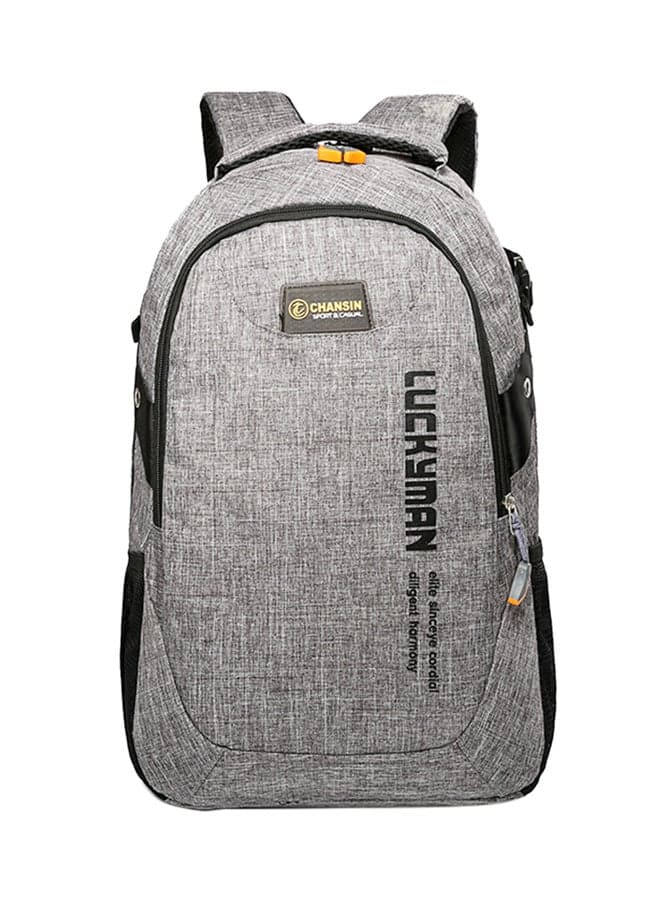 Canvas Zipper Backpack Grey