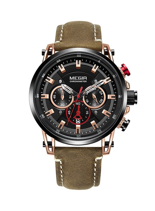 men Leather Chronograph Wristwatch 2085