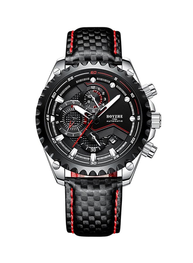 Men's Leather Automatic Mechanical Analog Wrist Watch Wl022-P