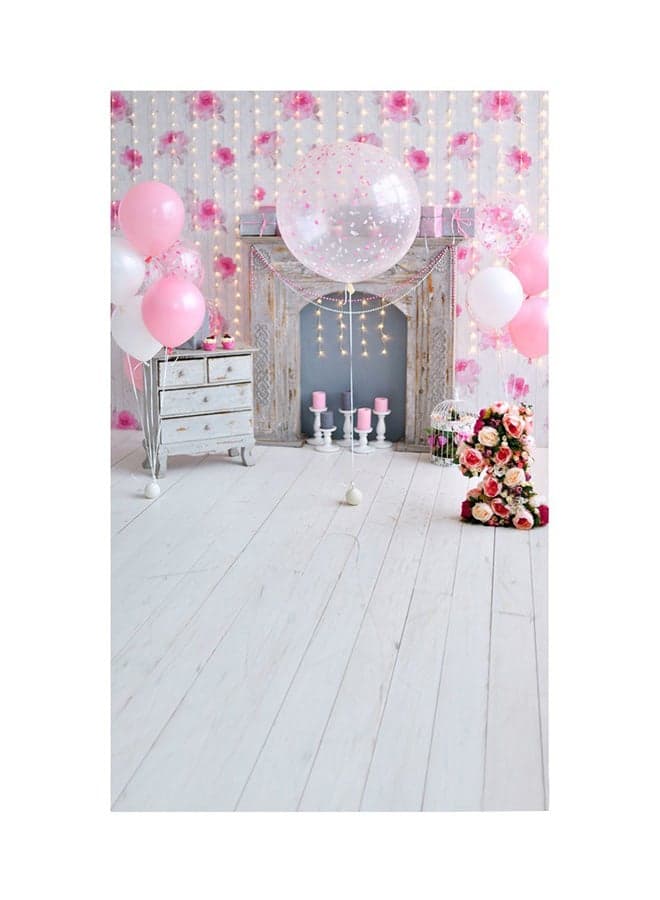 Birthday Party Photography Background White/Pink/Grey