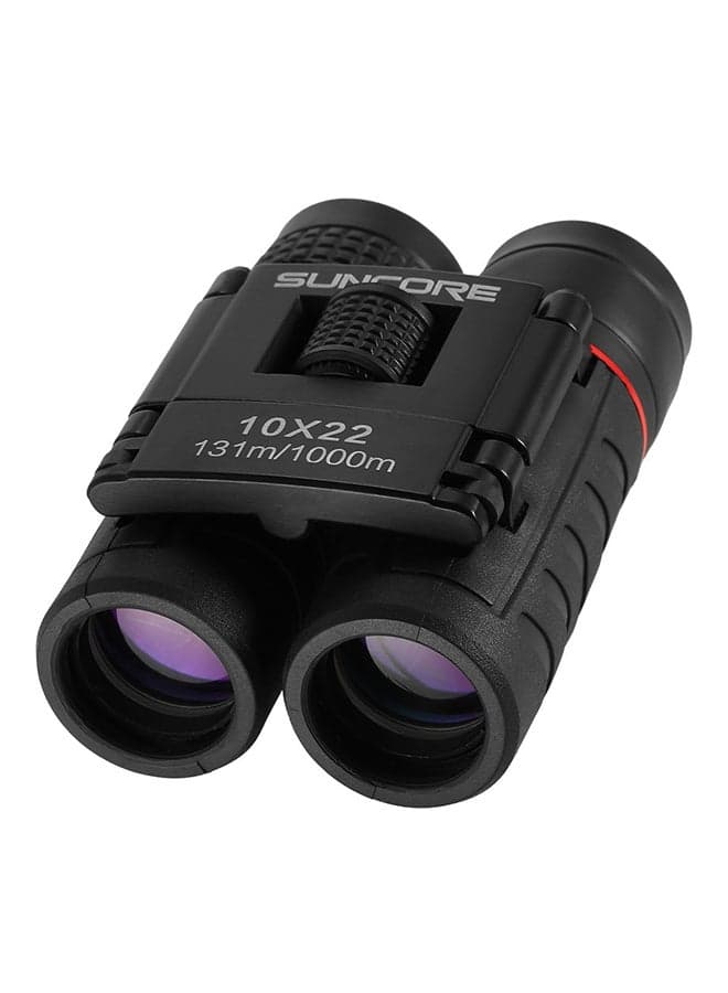 10x22 Mini Pocket Foldable Binoculars With Carrying Pouch, Lens Cloth And Lanyard