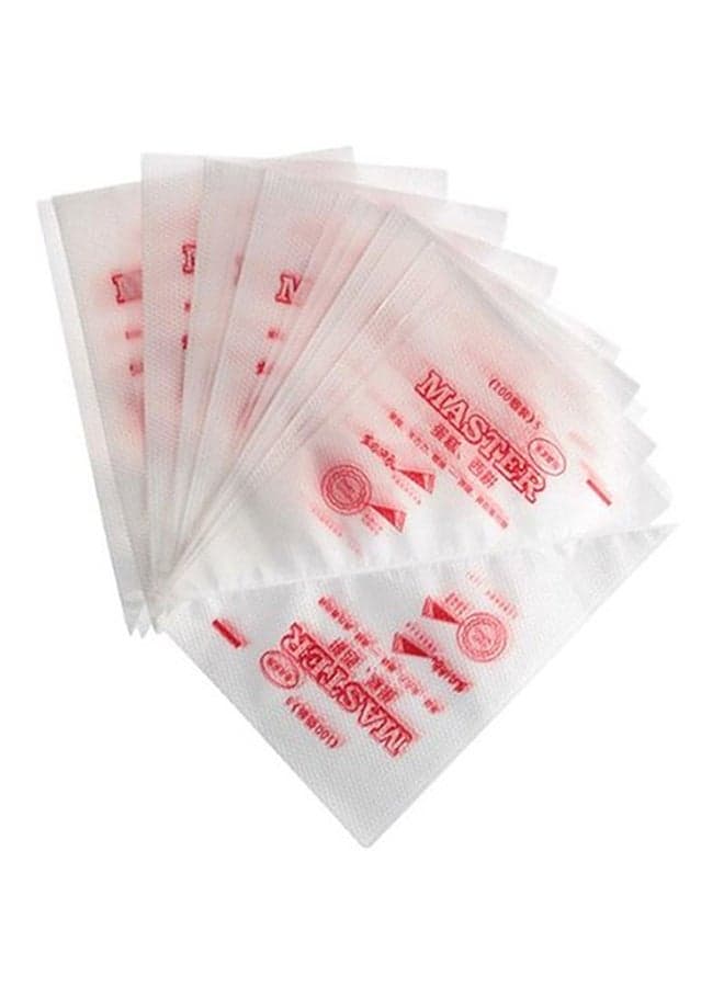 100 Piece Cake Decorating Disposable Piping Bags White 26x17cm
