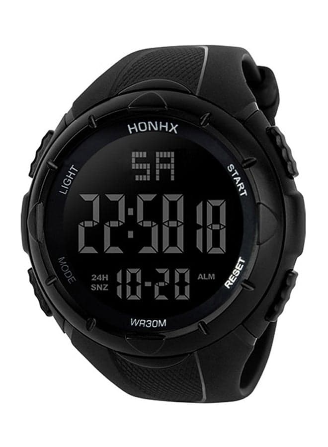 men Water Resistant Rubber Digital Watch LLZ71102726BK_U00491