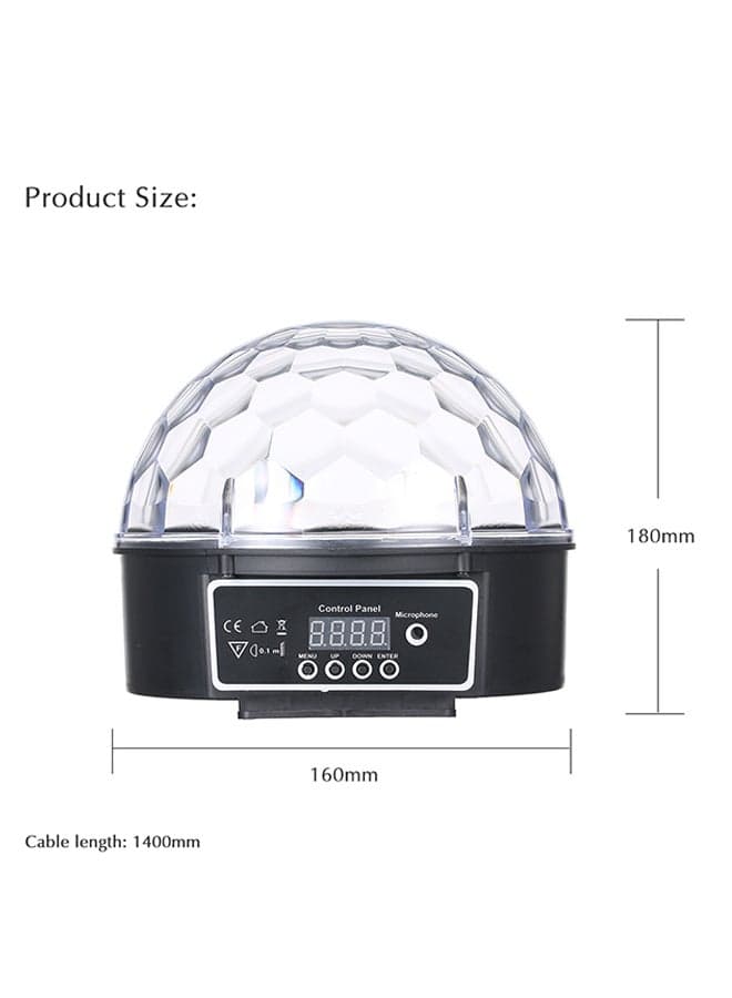 9-LED RGBW Magic Ball Shape Stage Light With Remote Control – AU Plug Black