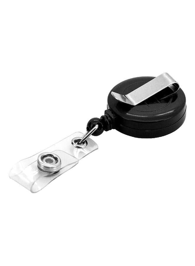 ID Card Holder With Clip Black/Silver
