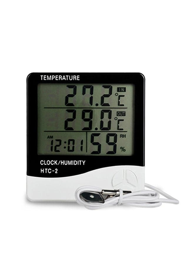 Indoor and Outdoor Temperature Thermometer White/Black/Grey