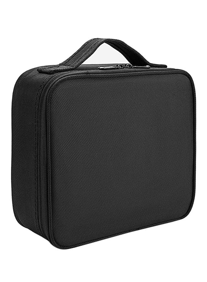 Cosmetic Organizer Case With Adjustable Dividers Black