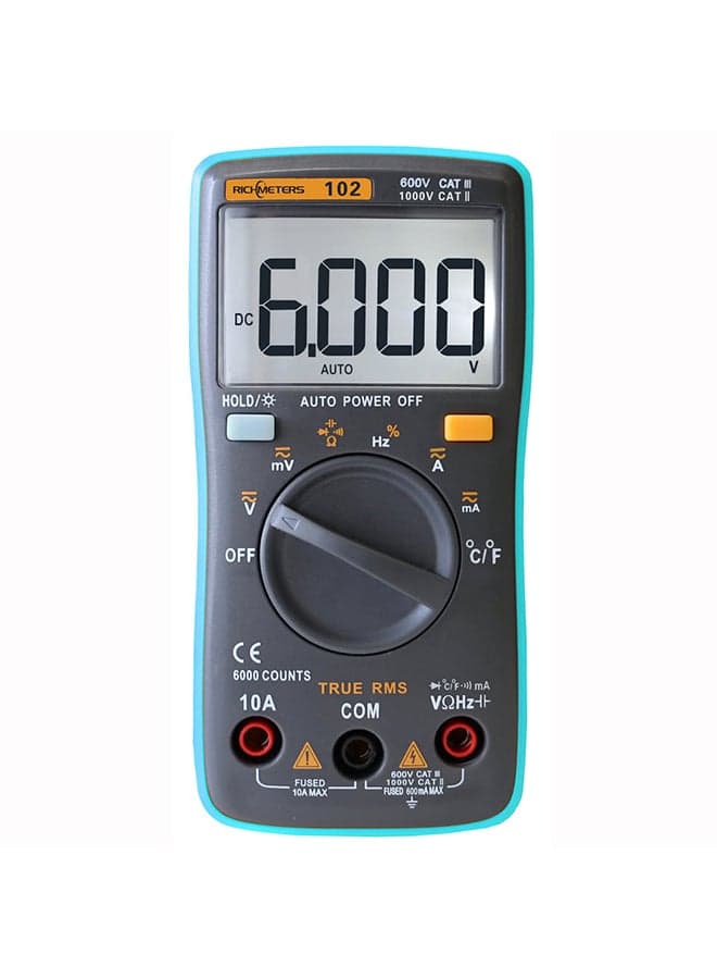 Multifunctional Digital Multimeter Grey/Blue 13x6.5x3.2centimeter