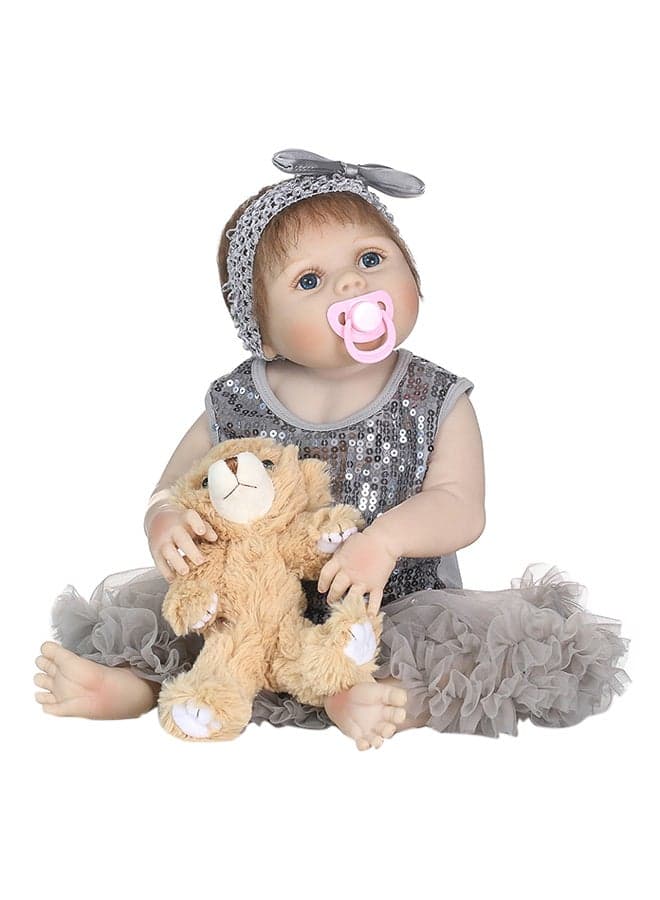 Reborn Baby Doll With Plush Toy 22inch