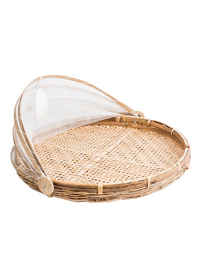 Large Food Cover With Base Brown 41cm