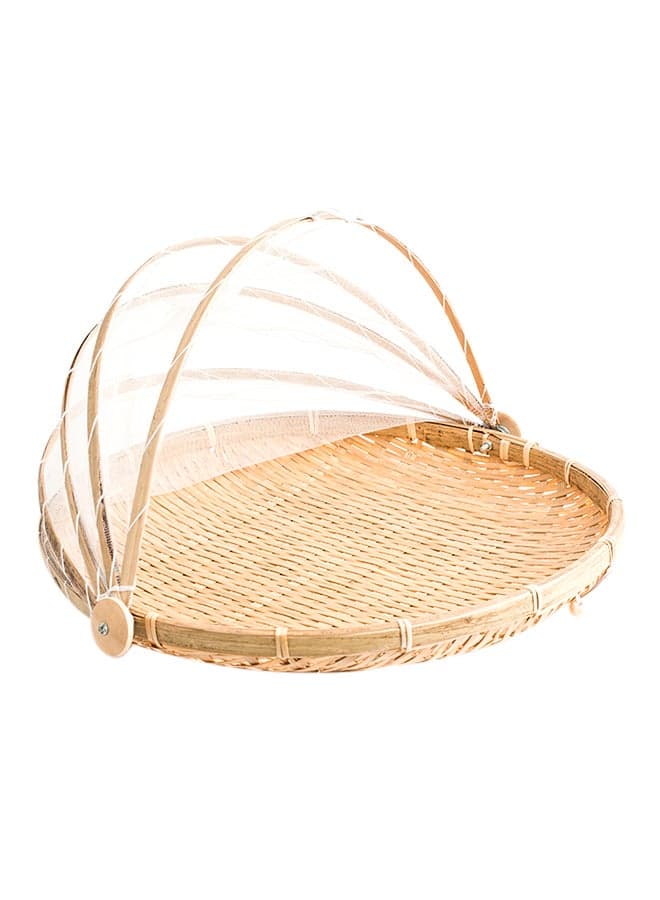 Small Food Cover With Base Beige 35cm