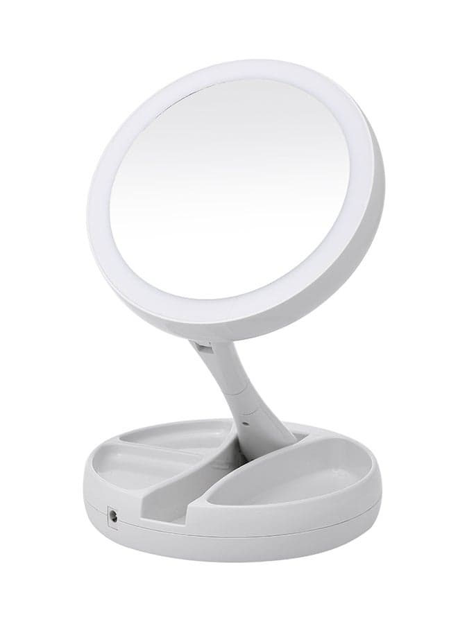 Double Sided Magnifying Vanity Mirror With Touch Control LED White