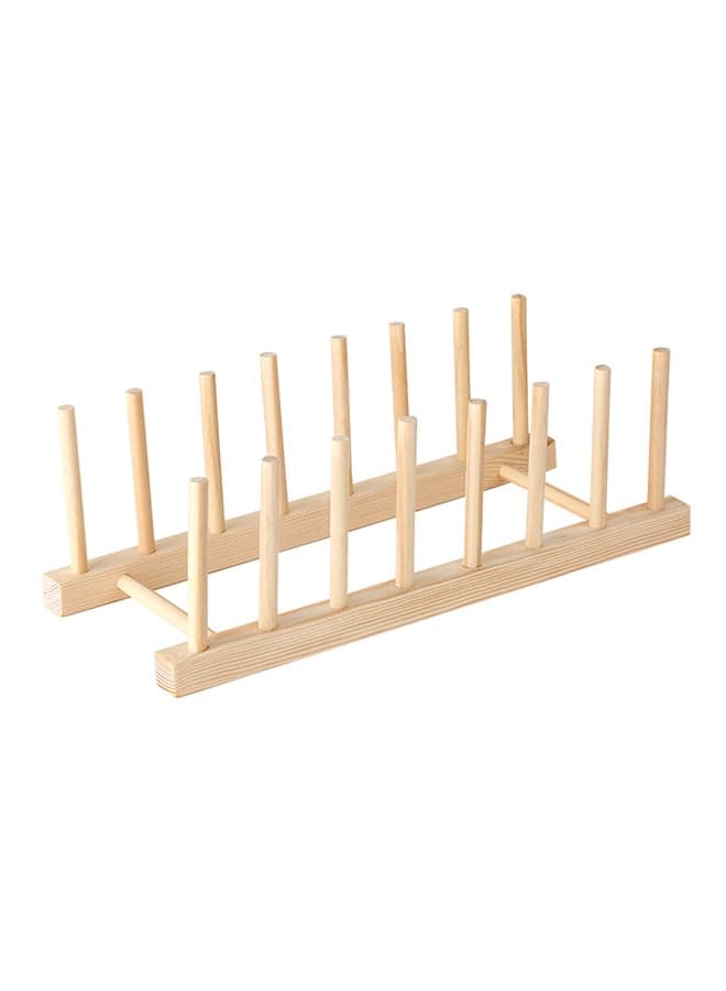 Multi-purpose Wooden Dish Rack Beige 21x12x10cm