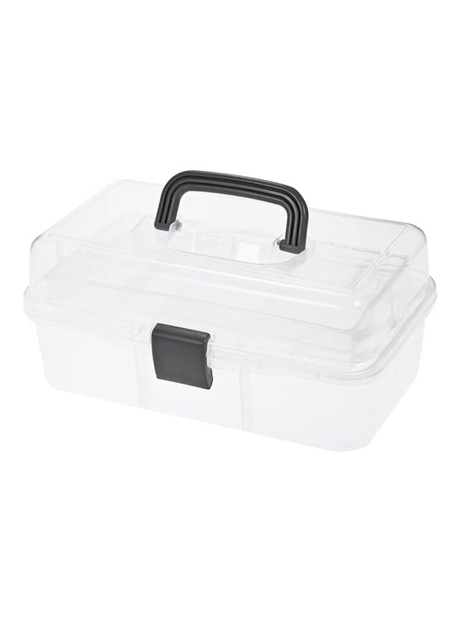 3-Layer Folding Plastic Storage Box Clear 627grams