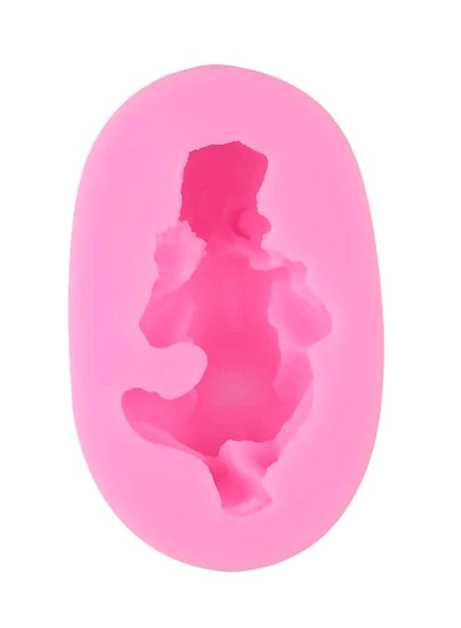 Sleeping Baby Shaped Silicone Cake Mold H18935 Pink 7.2 x 4.5 x 2.5cm
