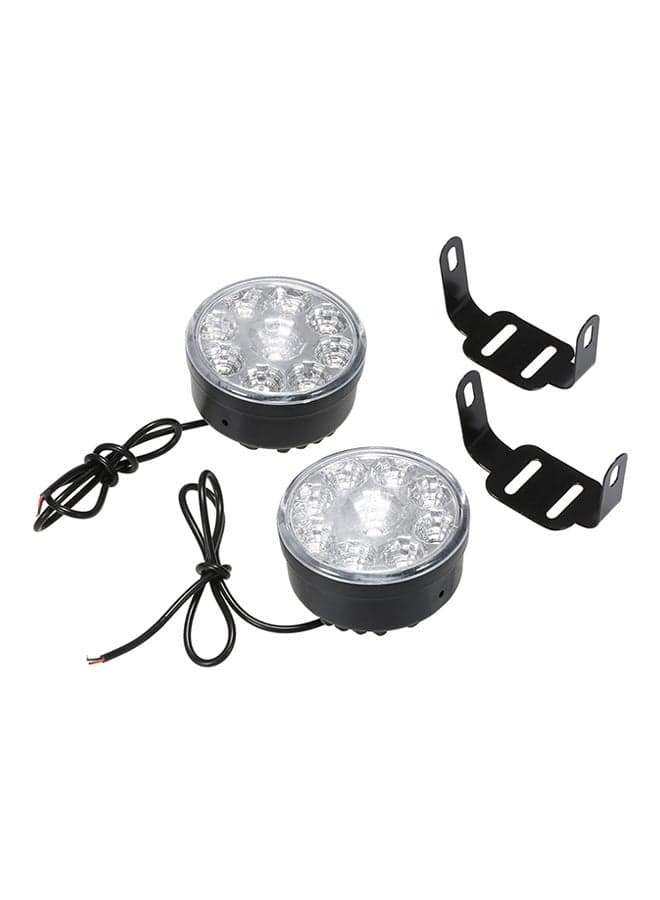 2-Piece 9 LED Round Daytime Running Lights DRL Car Front Fog Tail Headlight