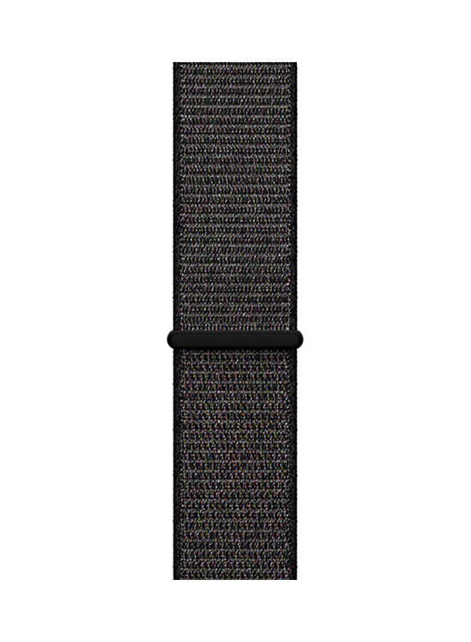 Woven Nylon Sport Loop Strap For Apple Watch 44mm Black