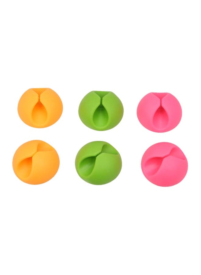 CC-908 6pcs Multipurpose Desktop Cable Holder Phone Cable Winder Earphone Clip Charger Organizer Management Wire Fixer Silicone Holder