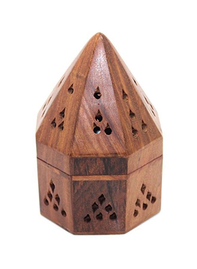 Govinda 5 Inch Temple Wooden Charcoal/Cone Burner