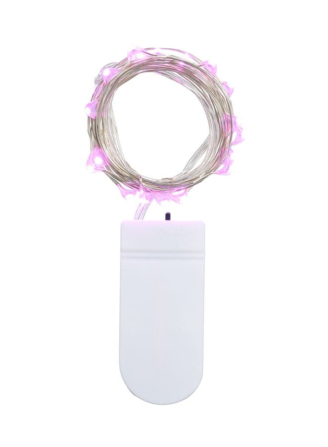 20 LED Copper Wire String Lights Pink 10grams