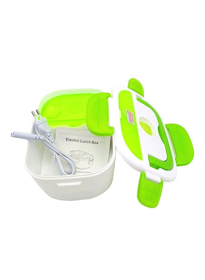 Multifunctional Electric Heating Lunch Box With Spoon Green/White 620grams