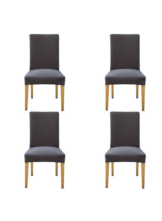 Pack of 4 Spandex Stretch Chair Seat Cover Grey 0.64kg