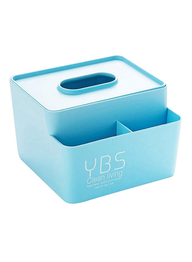 Multiple Compartment Tissue Box Blue 14x11x10cm