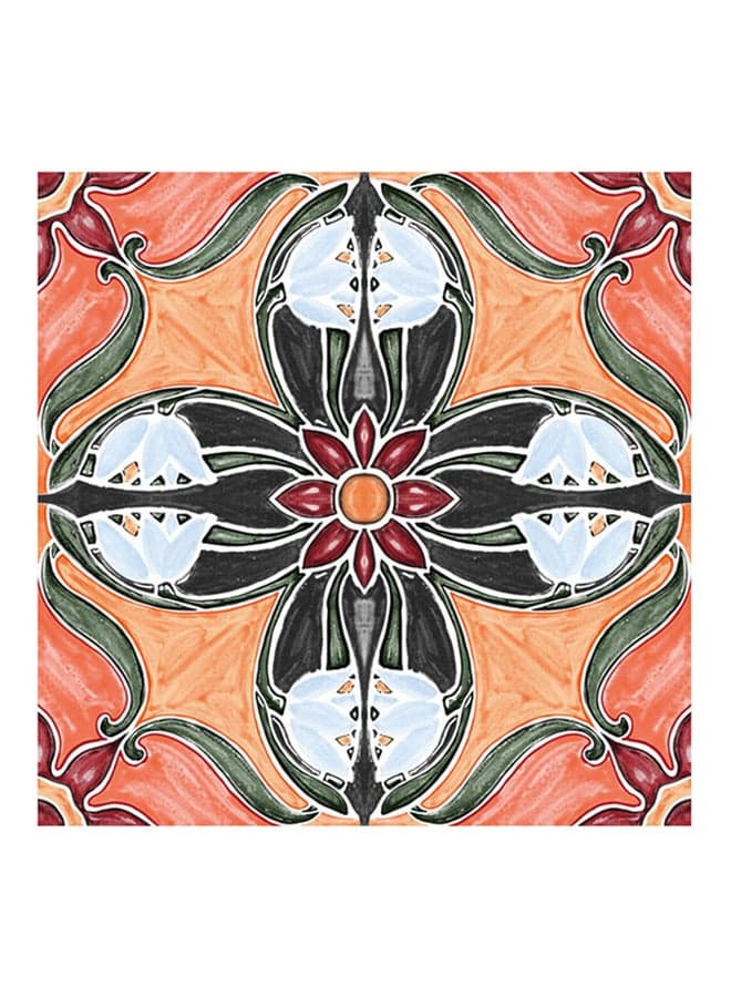 5-Piece Self Adhesive Waterproof Tile Stickers 09 Multicolour 20x20x0.5cm