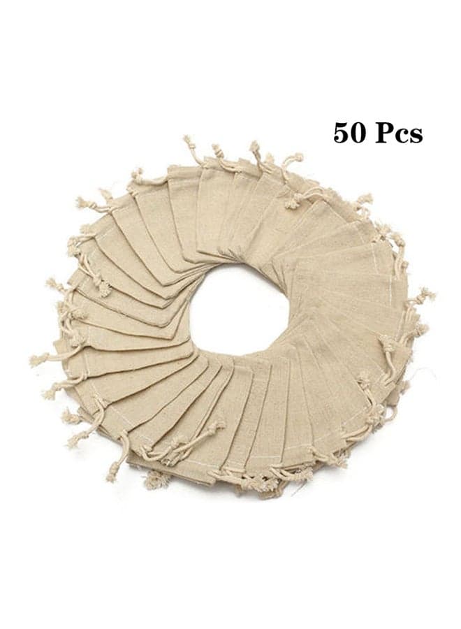 50-Piece Jute Bags Beige