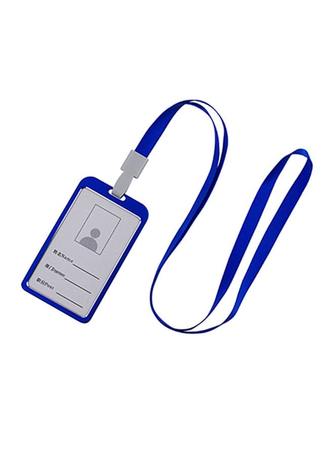 Vertical Style Lanyard ID Card Holder Blue