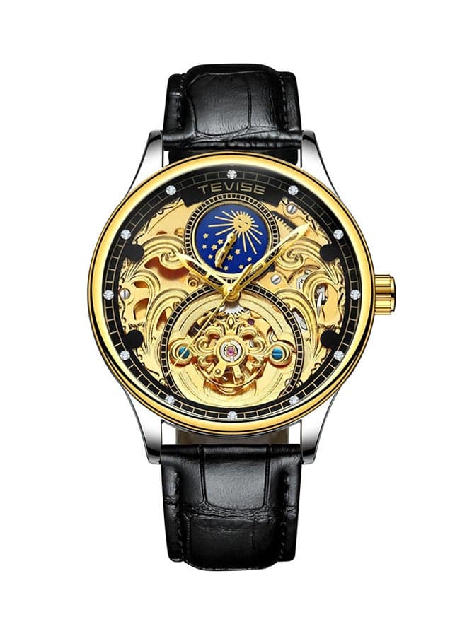 men Leather Chronograph Watch T820A GB