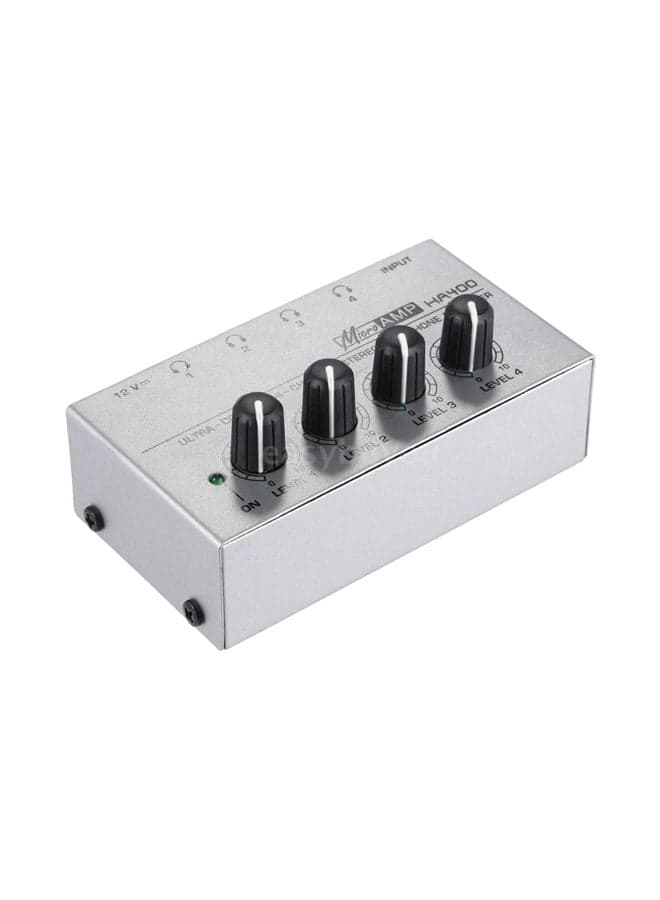 HA400 4-Channel Audio Stereo Headphone Amplifier I1909 Silver