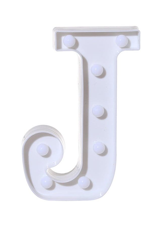 J Alphabet LED Alphabet LED Letter Lights Light Up White Plastic Letters Standing Hanging Letter Light White 22x18x4.5cm