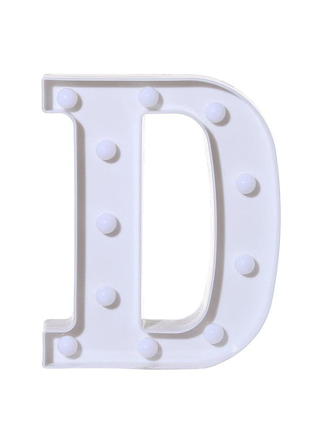 Alphabet LED Letter Lights Light Up Plastic Letters Standing Hanging D White 22X18X4.5cm