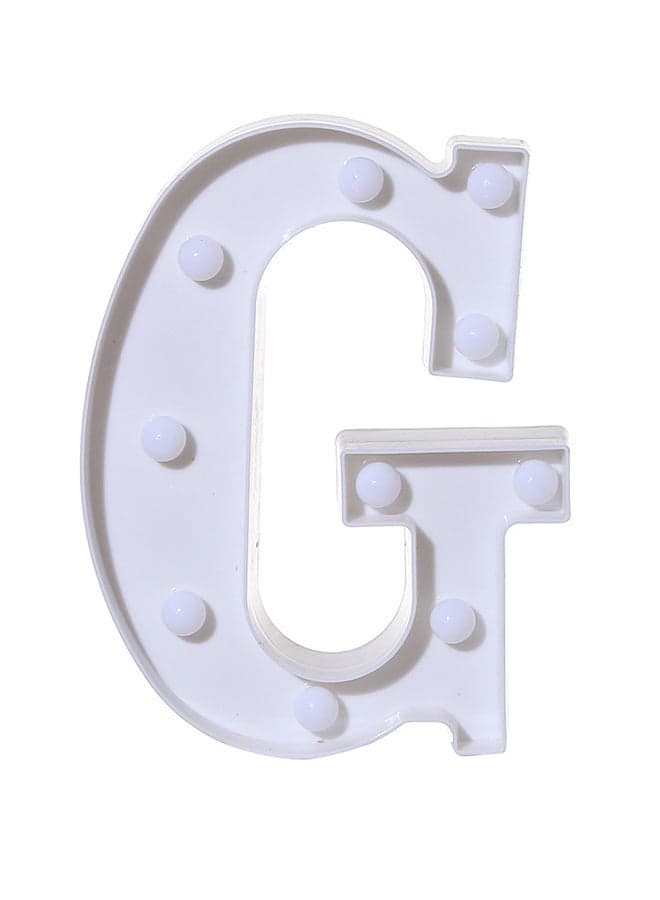 G Alphabet LED Letter Light White 22 x 18cm