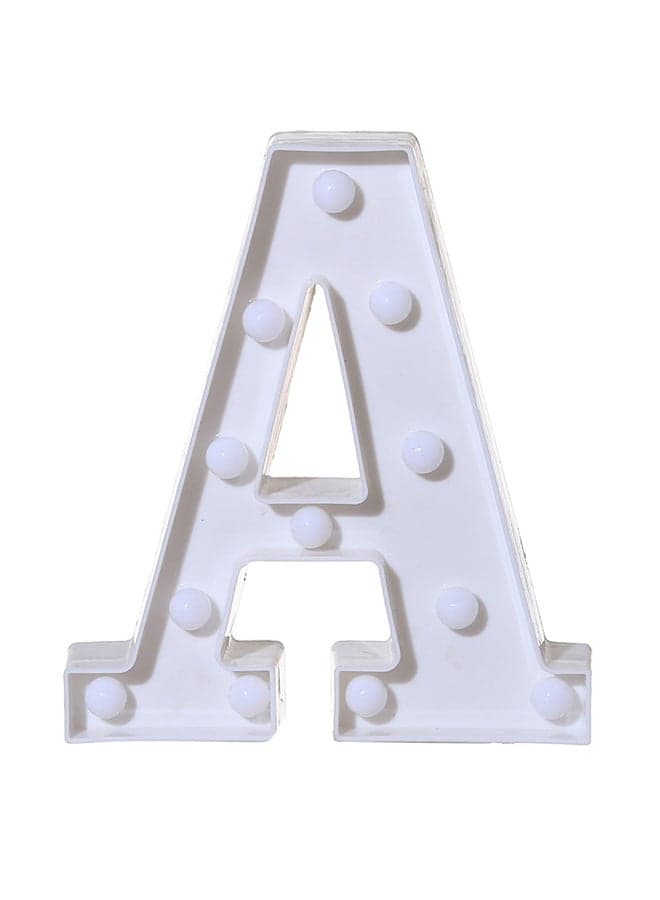 A Letter Battery Powered Free Standing Hanging Eye-catching LED Light White 22x18x4.5cm