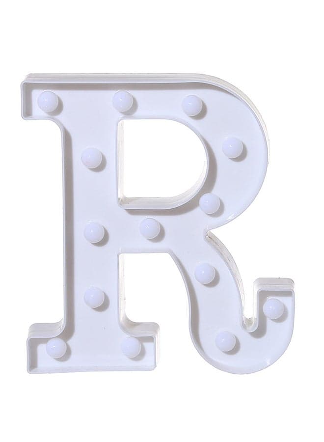 R Letter Battery Powered Free Standing Hanging Eye-catching LED Light White 22x18x4.5cm