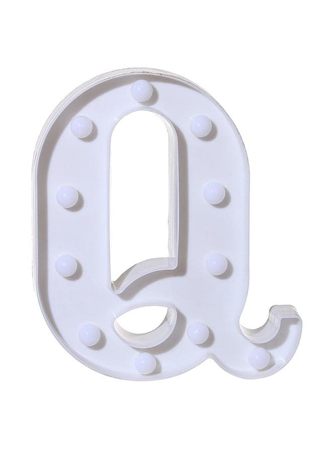 Q Alphabet LED Letter Light White