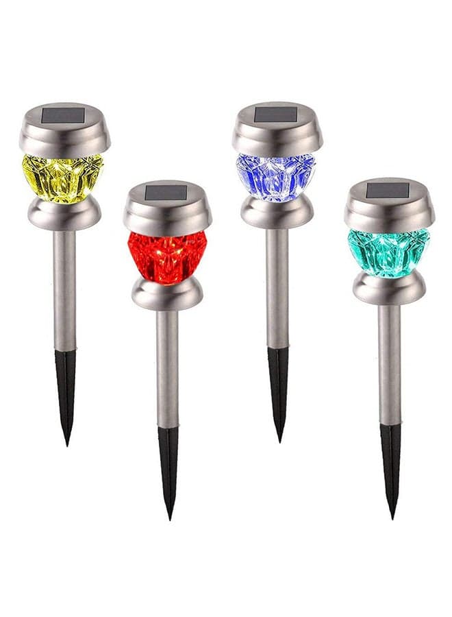 4-Piece LED Garden Diamond Lights Multicolour 20x5x15centimeter