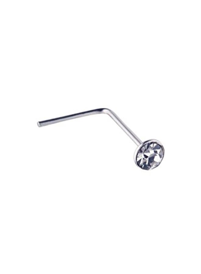 925 Sterling Silver Single Crystal Nose Stud