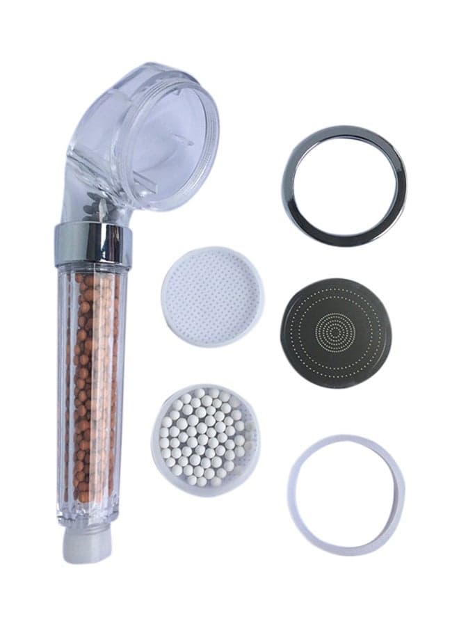 Water Saving Shower Head With Filter Silver/Clear 27.6cm