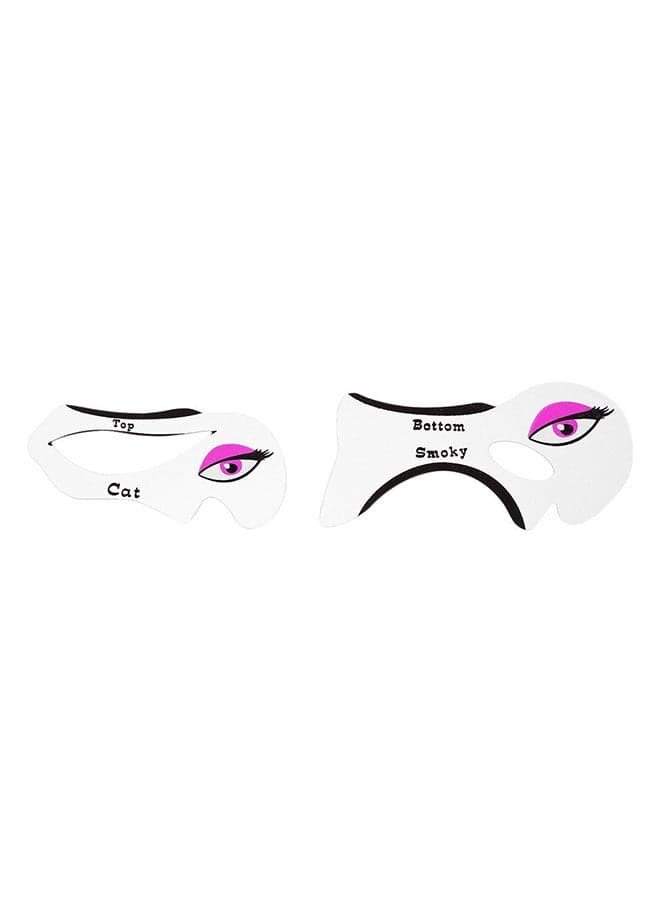 2-Piece Cat Eyeliner And Smoky Eye Stencil Kit White