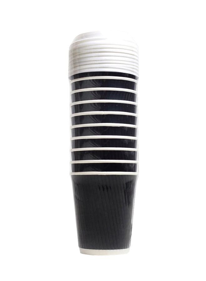 20-Piece Rippled Paper Cup Set Black