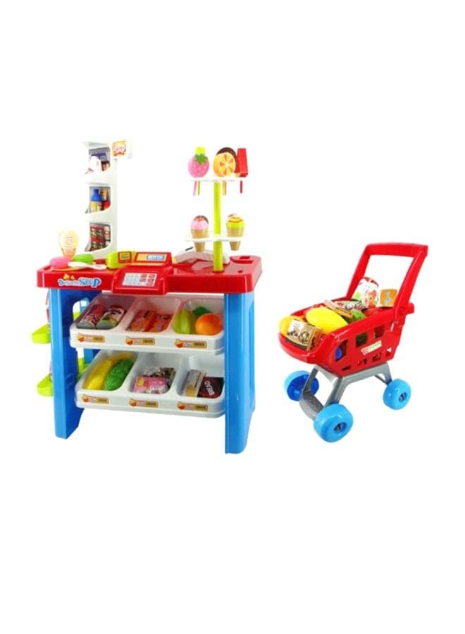 46-Piece Supermarket With Trolley Playset