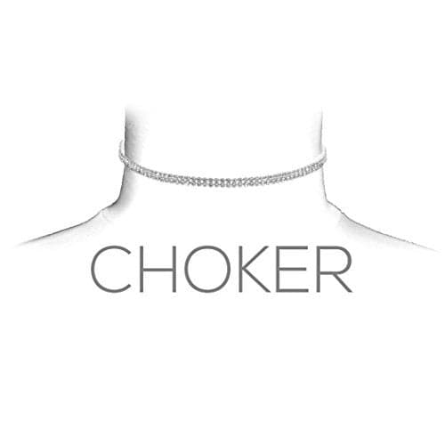 Alloy Double Row Crystal Choker Necklace